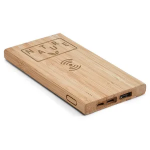 Bateria Portátil / Power Bank de Bambu – Brinde Corporativo  Brinde – Bateria Portátil / Power Bank de Bambu.