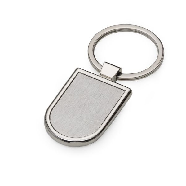Chaveiro de Metal – Placa com Borda Inferior Redonda - Brinde Promocional