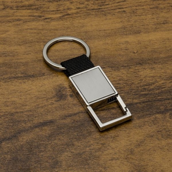 Chaveiro de Metal – Placa com Mosquetão - Brinde Promocional