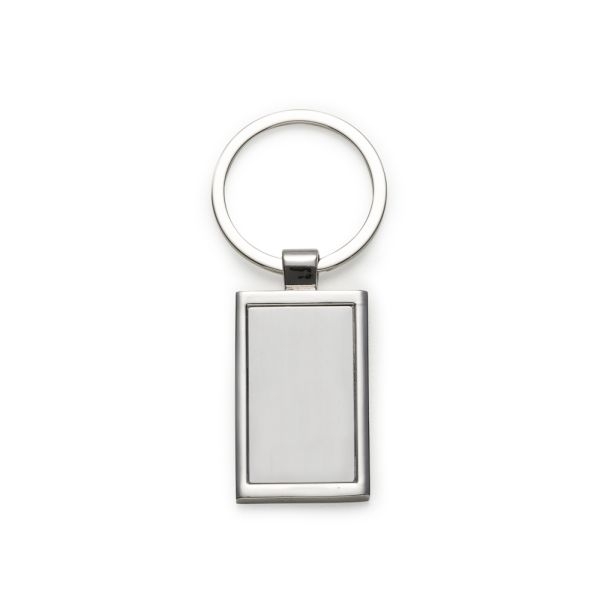 Chaveiro de Metal – Placa Retangular com Chapa Central - Brinde Promocional