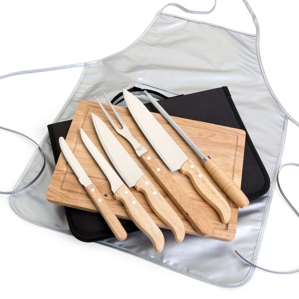 Kit para Churrasco com 8 Peças   Maleta de Nylon - Brinde Corporativo