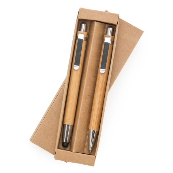 Kit Ecológico Caneta e Lapiseira de Bambu - Brinde Corporativo