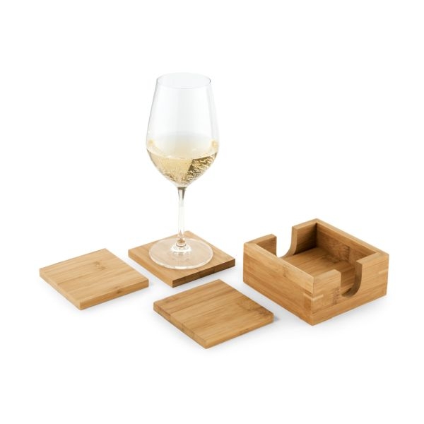 Kit com 4 Porta Copos de Bambu - Brinde Ecológico